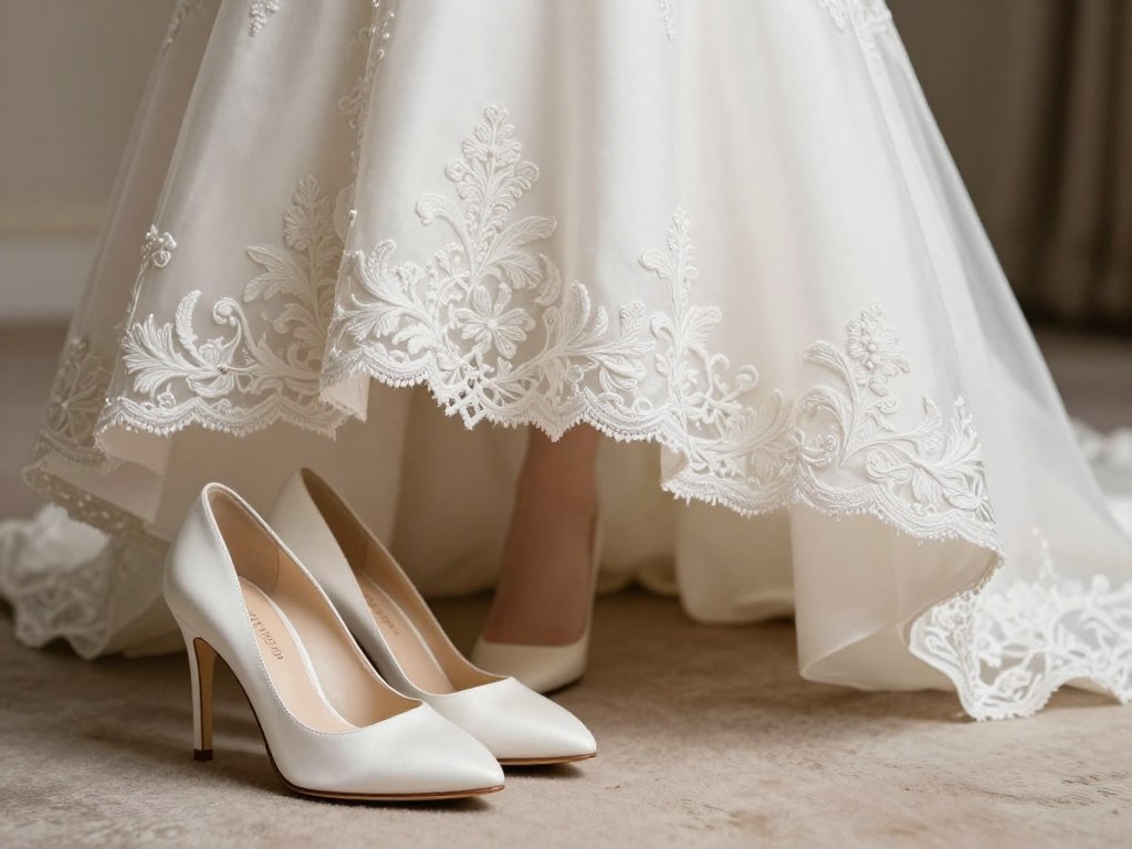 Buty do sukni ślubnej w stylu syrenki