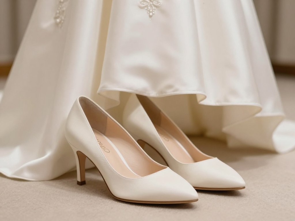 Buty w kolorze ecru do sukni ślubnej