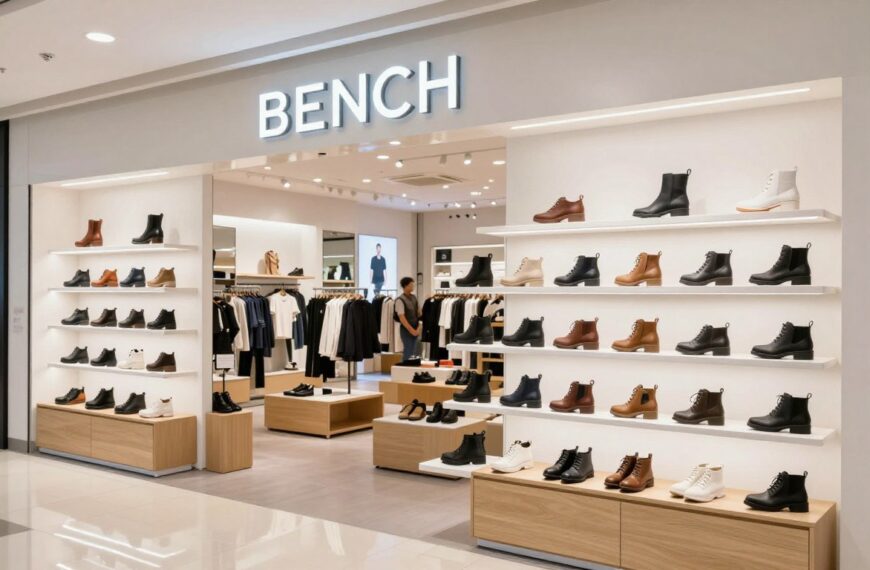 Sklep firmowy Bench z kolekcją butów i odzieży w centrum handlowym