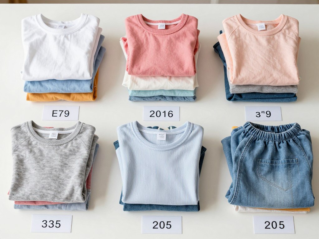 Przygotowanie ubranek dziecięcych do oddania - posortowane i złożone ubrania