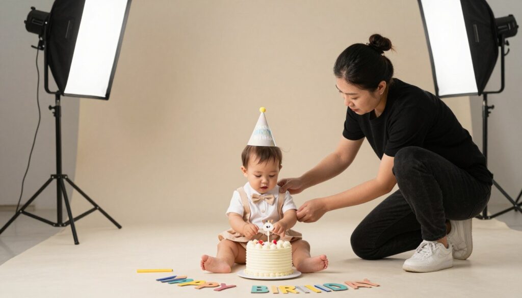Sesja zdjęciowa na roczek dziecka w specjalnej stylizacji