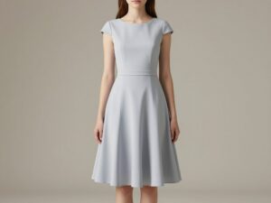 Sukienka na zakończenie roku w klasycznym fasonie A z delikatnymi detalami