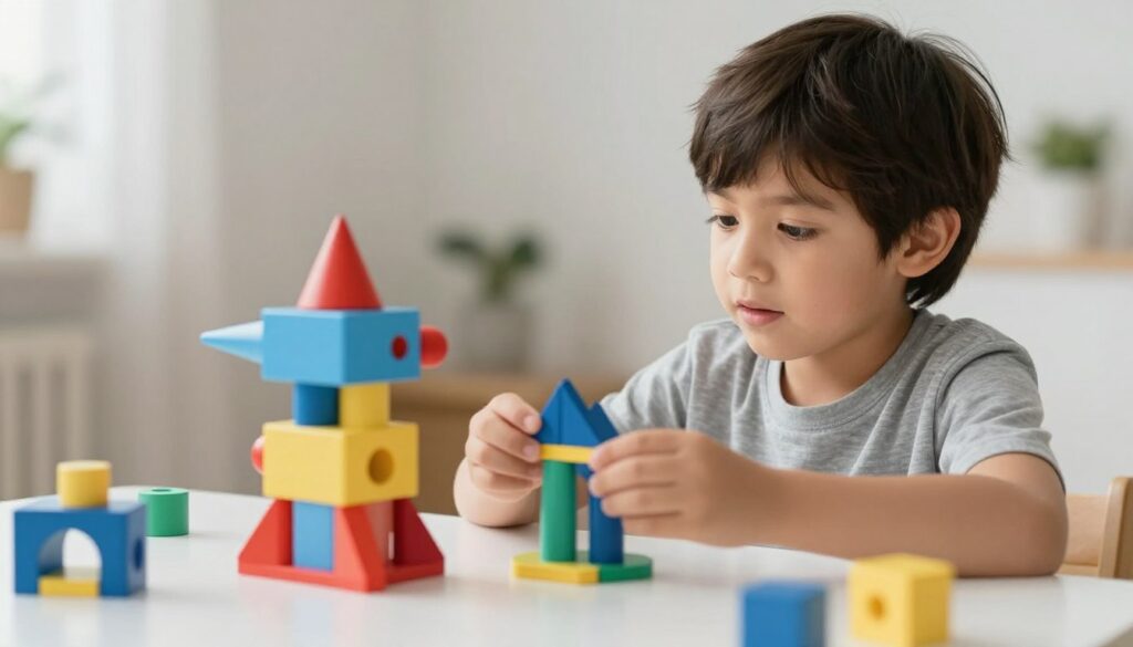 Dziecko Wodnik podczas kreatywnej zabawy