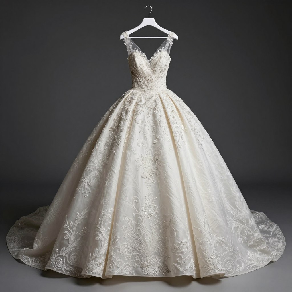 Elegancka sukienka balowa na wieszaku Elegancka sukienka balowa na wieszaku