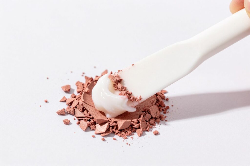 Krem do powiek jako spoiwo do naprawy cienia