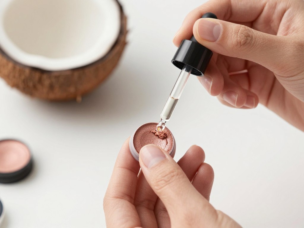 Naprawa cienia olejem kokosowym