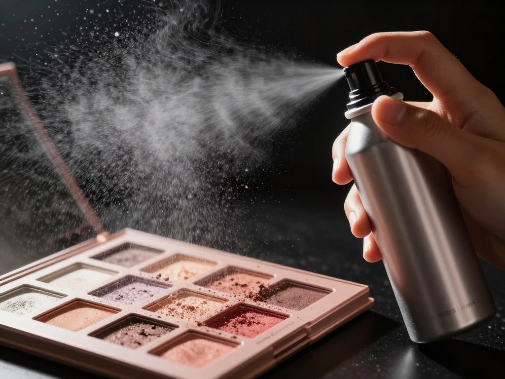 Naprawa cienia sprayem do utrwalania makijażu