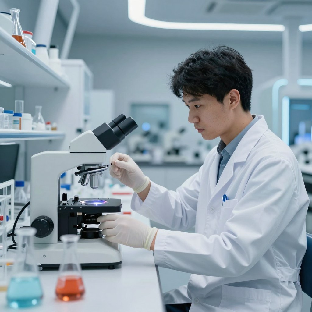 Naukowiec Wodnik w laboratorium