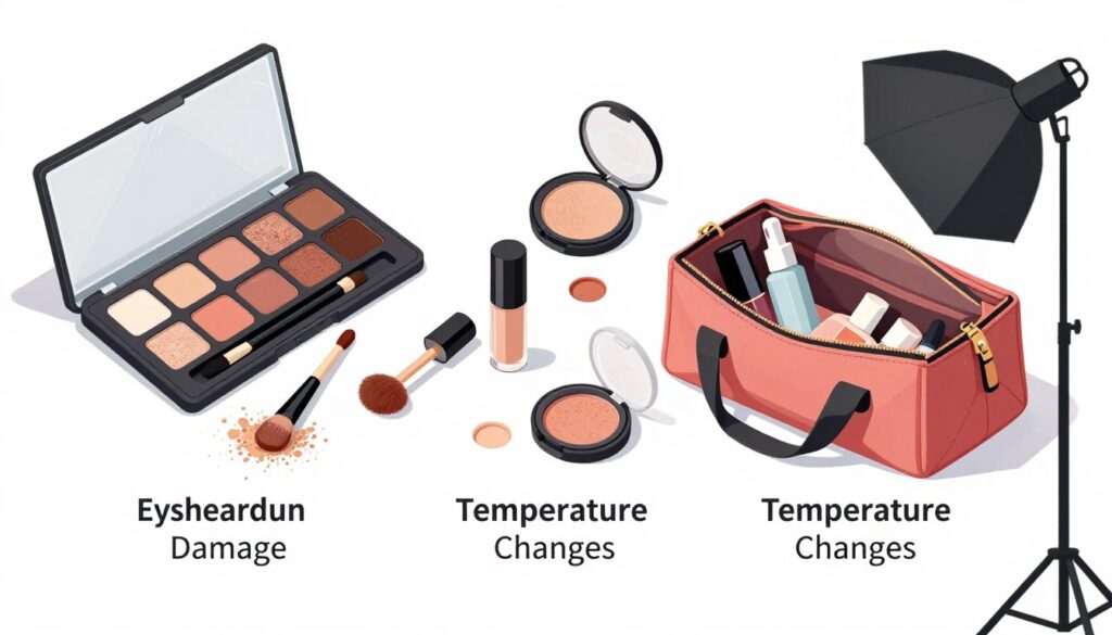 Przyczyny kruszenia się cieni do powiek - uszkodzona paletka po upadku