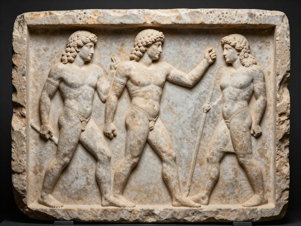 Starożytny relief przedstawiający nosiciela wody