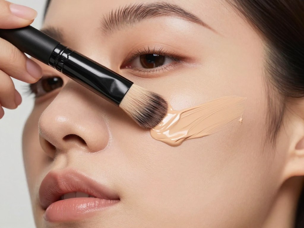 aplikacja podkładu płaskim pędzlem