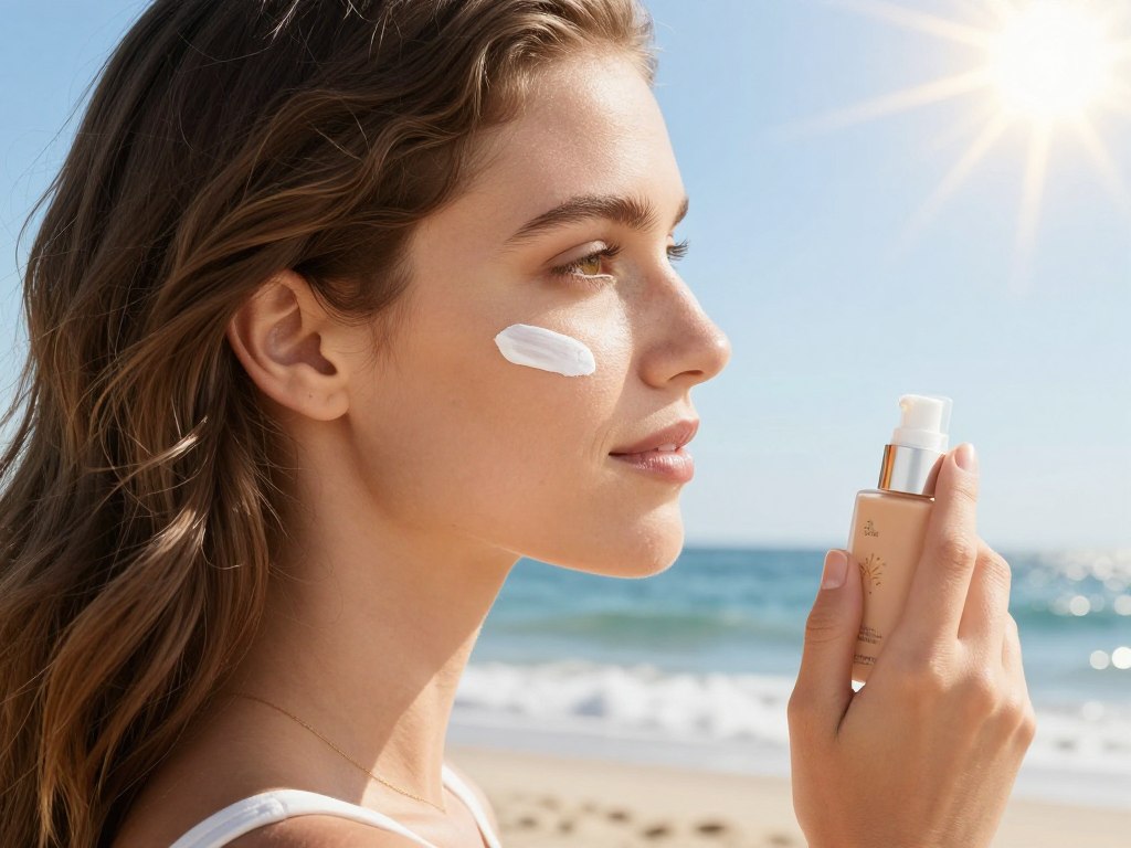 aplikacja podkładu z ochroną przeciwsłoneczną