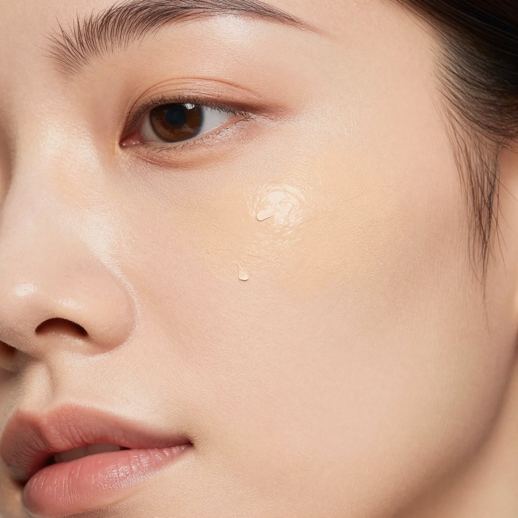 brak przygotowania skóry przed podkładem efekt