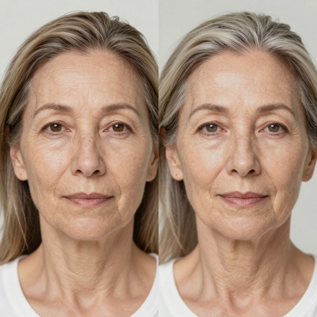 efekt podkładu na dojrzałej skórze