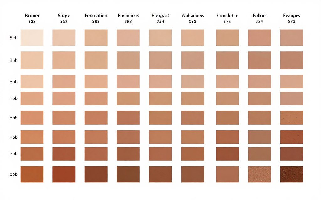 porównanie odcieni podkładów różne marki