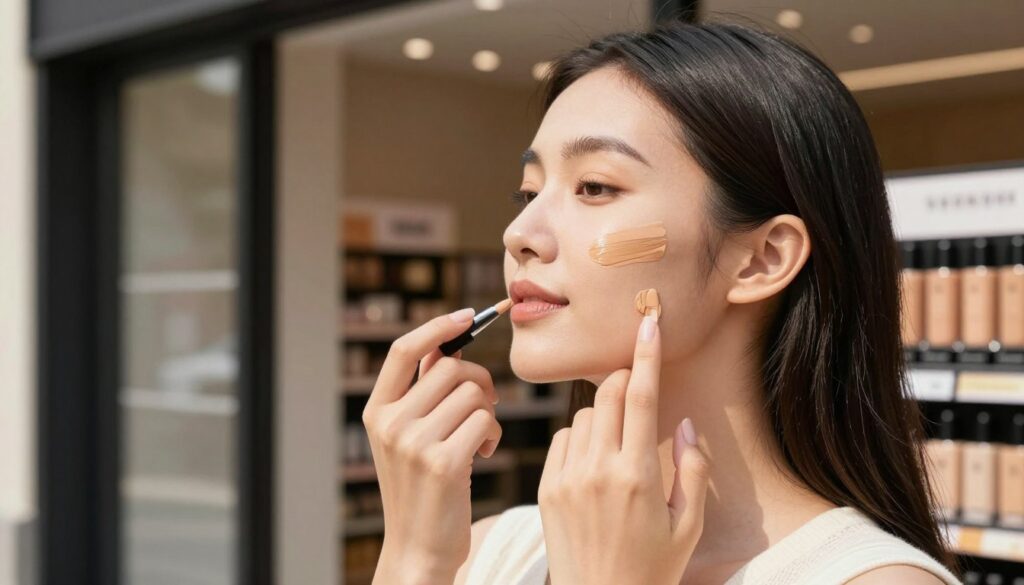 testowanie podkładu w świetle dziennym na żuchwie