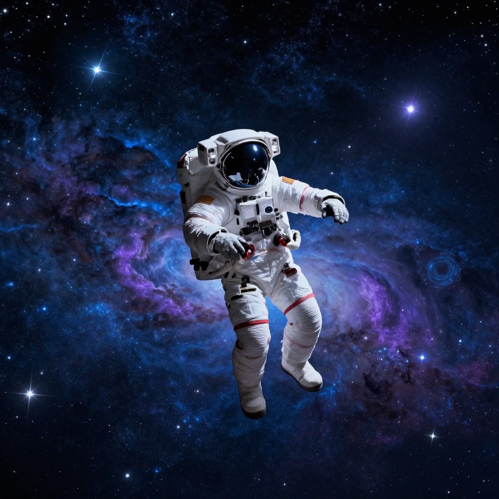 Astronauta wśród gwiazd symbolizujący wolność