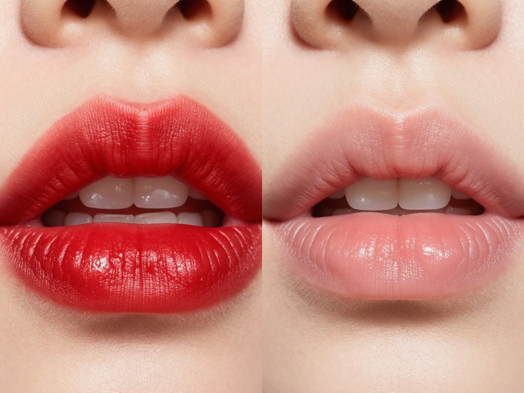 Efekt zaniedbanych ust pod czerwoną szminką