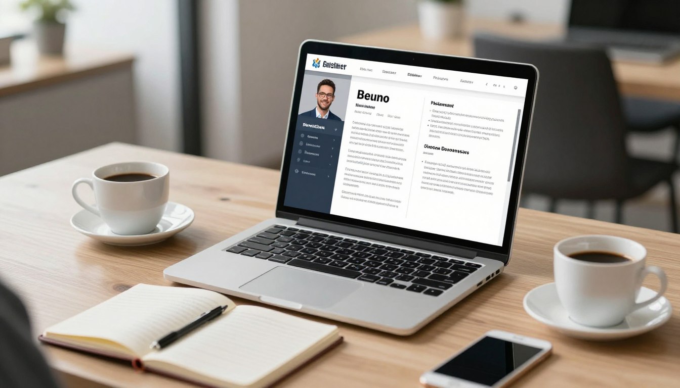 Jak napisać biogram - profesjonalny biogram zawodowy na laptopie