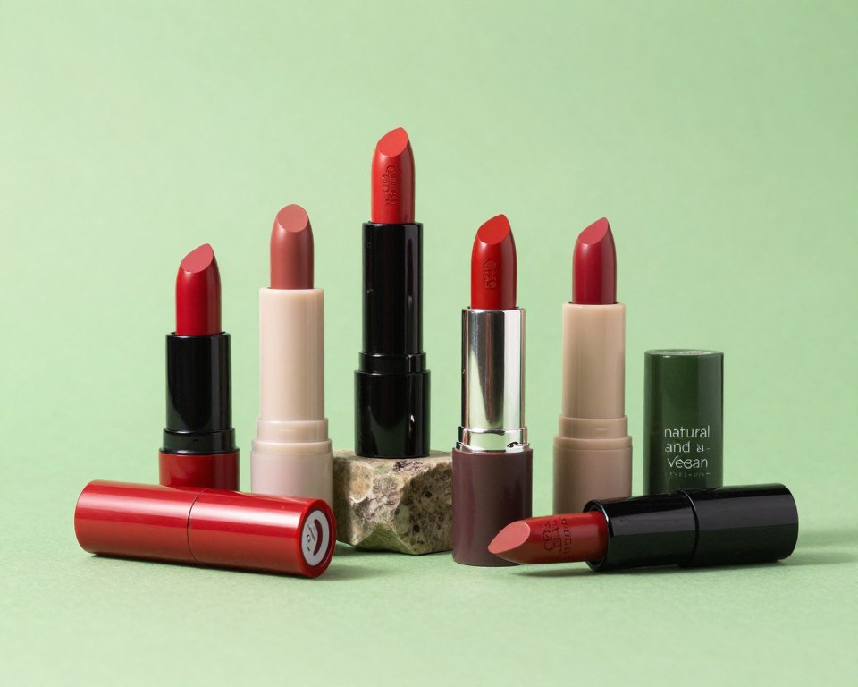 Kolekcja naturalnych i wegańskich czerwonych szminiek