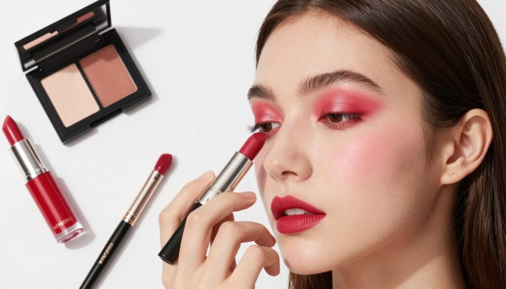 Kreatywne wykorzystanie czerwonej szminki w makijażu