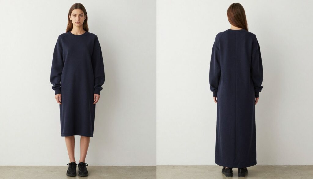 Porównanie sukienki midi i maxi na dwóch modelkach Porównanie sukienki midi i maxi na dwóch modelkach