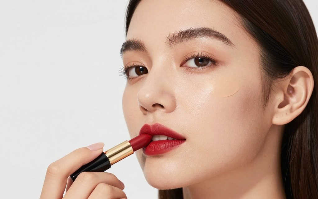 Przygotowanie cery pod makijaż z czerwoną szminką