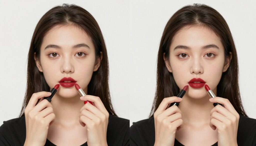 Przykłady błędów przy aplikacji czerwonej szminki