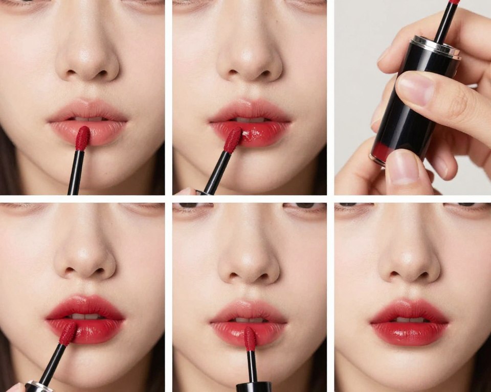 Warstwowa technika aplikacji dla długotrwałej czerwonej szminki