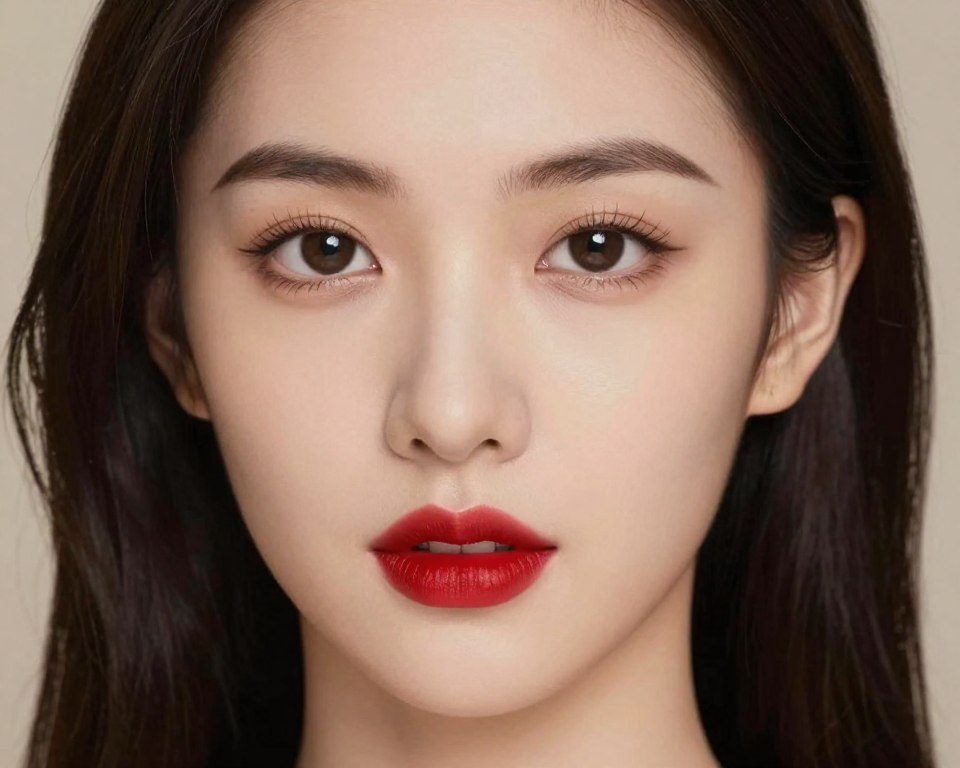 Zbalansowany makijaż z czerwoną szminką
