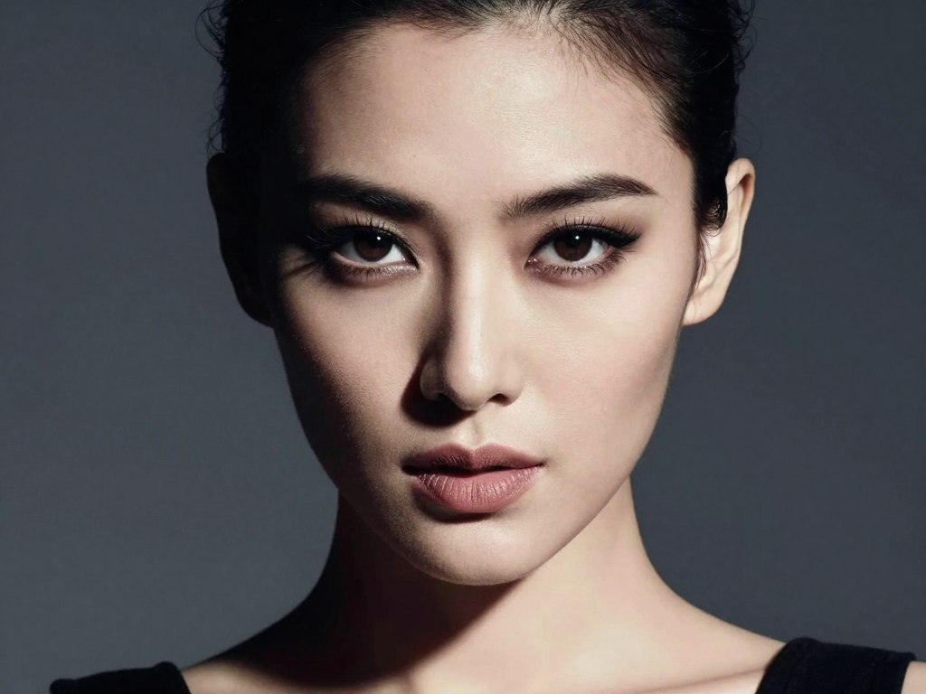 portret kobiety wamp z intensywnym spojrzeniem