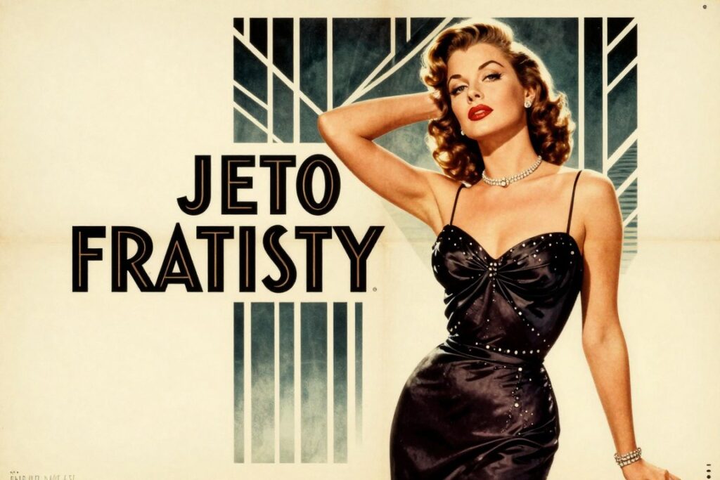 retro plakat filmowy z kobietą fatale